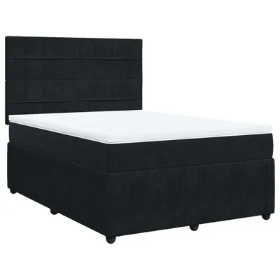 Produktbild von Boxspringbett mit Matratze Schwarz 160x200 cm Samt