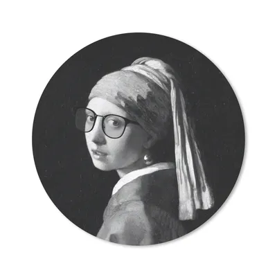 Produktbild von MuchoWow® Mauspad Mousepad Das Mädchen mit dem Perlenohrring - Johannes Vermeer - Schwarz und weiß 40x40 cm - Mousepads - Maus Mat - Pad - Mausunterlage - Schreibtisch Accessoires