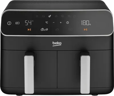 Beko Frl5388B 2400W Lcd Timer Fettfreie Friteuse, 2 Fächer, Schwarz