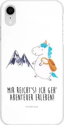 Produktbild von Mr. & Mrs. Panda Iphone XR Handyhülle Einhorn Bergsteiger - Weiß - Geschenk, Reisen, Premium Kunststoff, Unicorn, Handy Case, Urlaub, Einhörner, Berge