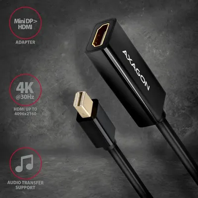 Obrázek produktu pro AXAGON Axagon RVDM-HI14N video kabelový adaptér 0,15 m Mini DisplayPort HDMI černý
