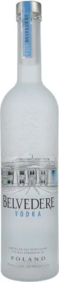 A bottle of Belvedere Vodka.