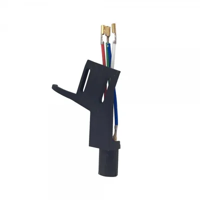 Produktbild von Headshell lang ADC 7 Polig schwarz Systemträger passend für Plattenspieler mit geradem Tonarm