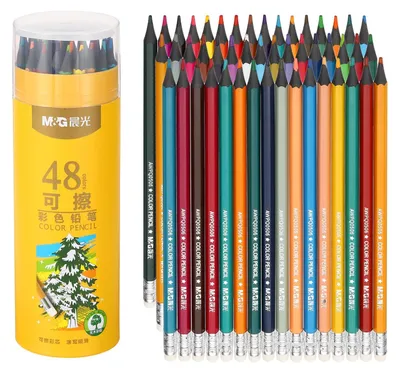 Imagen del producto de Juego de 48 lápices de colores borrables para proyectos creativos