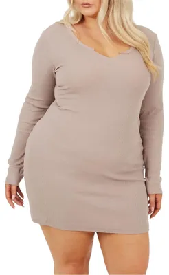 Produktbild von Brave Soul - Minikleid für Damen, V-Ausschnitt, Langärmlig GT21560 (44 DE) (Düster)