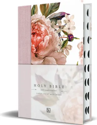 Produktbild von KJV Holy Bible, Large Print Medium Format, Pink Cloth Hardcover W/Thumb Index and Ribbon Marker, Red Letter