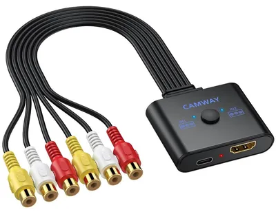 Produktbild von AV-HDMI-Konverter Videokonverter Adapter - RCA auf HDMI - 1080p - 4:3 und 16:9 umschaltbar