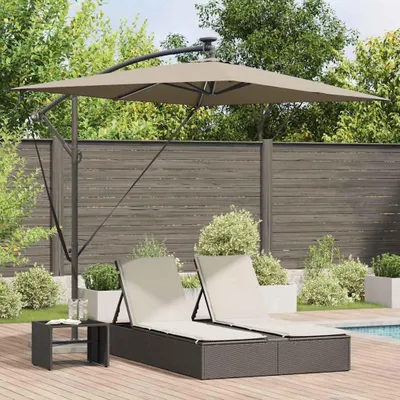 Produktbild von 2025 Moderne Auskragender Bananenschirm Taupe 294 x 200 x 254 cm - Sonnenschirme,Design 6750948 1parcel