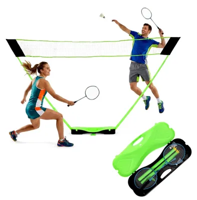 Immagine prodotto di Set da badminton con rete pieghevole, racchette e volani.