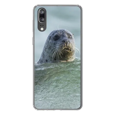 Produktbild von MuchoWow® Handyhülle Schutzhülle Hülle für Huawei P20 Nordsee - Seehund - Wasser Silikon Softcase Handy Hülle - Hardcover