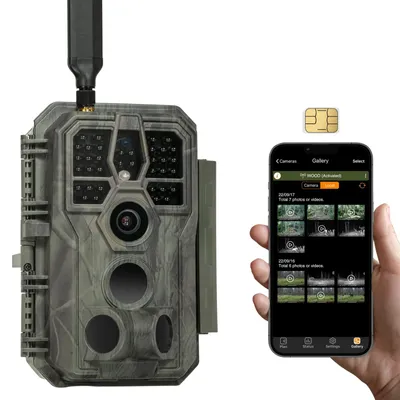 Produktbild von 32MP 1296P H.265 Video, No Glow Nachtsicht Bewegungsmelder, 4G Jagdkamera Wildtierkamera Handyübertragung, IP66
