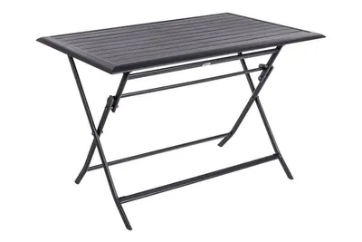 Produktbild von Rechteckiger, zusammenklappbarer gartentisch "azua" graphit 4-sitzer aus epoxybehandeltem aluminium  - Hespéride