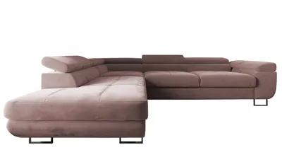 Produktbild von 4ALLHOME Ecksofa Luna mit Schlaffunktion, Couch, Sofa mit Bettkasten, Eckcouch, L-Form Seite: Links, Monolith 62 Lavender