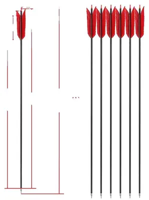 Immagine prodotto di Frecce per tiro con l'arco, materiale composito, spine 500, colore rosso