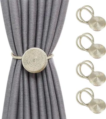 Produktbild von Famanu Magnetische Vorhangbänder - Beige, 4er Set
