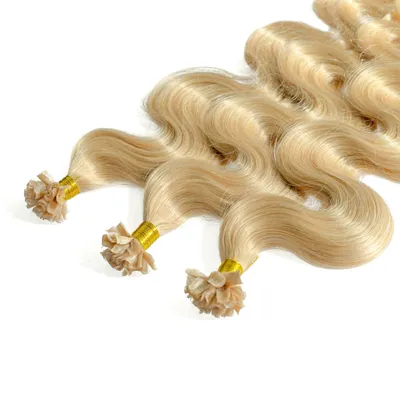 Zdjęcie produktu dla Przedłużanie włosów Bonding Premium Naturalne włosy #9/31 Jasny blond złoty popielaty 1 g