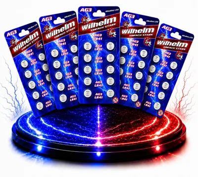 Produktbild von 50 x Wilhelm AG3 Knopfzellen Knopfbatterien Uhrenbatterien Blisterpack NEU