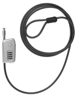 Immagine prodotto di Lucchetto per bicicletta, cavo di 6 piedi (180 cm), combinazione a 4 cifre, alta resistenza, protezione antirubamento, colore grigio
