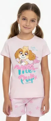 Produktbild von Paw Patrol Skye Kinder Mädchen Pyjama Shirt Shorts Gr. 92-128 – Rosa / 92