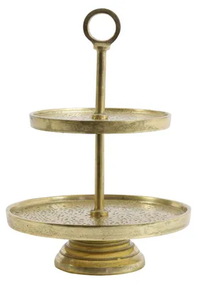 Produktbild von Light & Living Etagere 2-lagig Lutek Gold - Ø24x37 cm