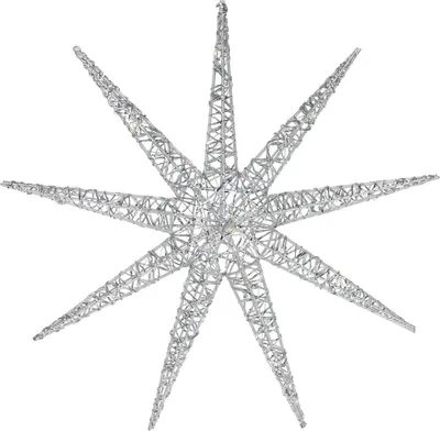 Image de Flocon de neige suspendu 50 LED - Décorations lumineuses de Noël argentées