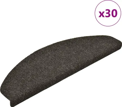 Productafbeelding van Trapmatten Zelfklevend 30 stuks 65x21x4 cm Antraciet Halfrond Groot