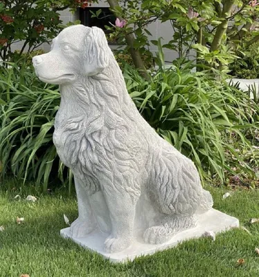 Obrázok produktu pre Casa Padrino Záhradná dekorácia Socha labrador šedý 67 x 36 x v. 84 cm - Elegantná záhradná dekorácia Kamenná figúra - Dekoratívna figúra zvieraťa - Záhradné dekorácie