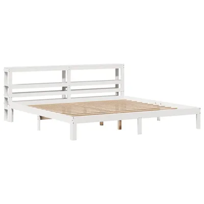 Produktbild von Bettgestell mit Kopfteil ohne Matratze Weiß 200x200 cm