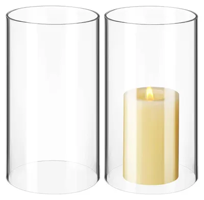 Productafbeelding van Set van 2 heldere glazen kandelaars voor woondecoratie