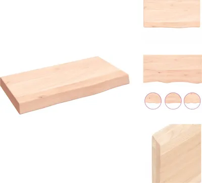 Immagine prodotto di vidaXL Mensola da parete 40x20x4 cm in legno massiccio di quercia non trattato - Mensole da parete