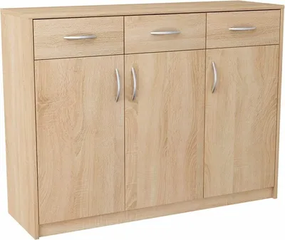 Produktbild von MATKAM Kommode 3D3S  B110 x H85 x T35 cm Sideboard mit 3 Schubladen und  3 Türen (Sonoma Eiche)