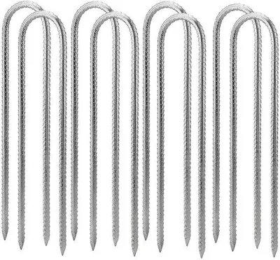 Image de Ancrages en U galvanisés - Lot de 8 - 30 cm - Avec fixation robuste
