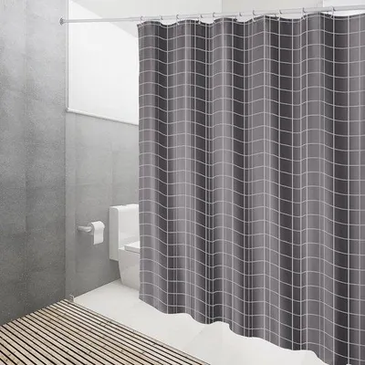 Obrázek produktu pro Šedá látka na sprchový závěs, 180 × 200 cm
