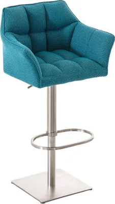 Produktbild von 2er Set Barhocker HLO-CP1 Stoff edelstahl  türkis