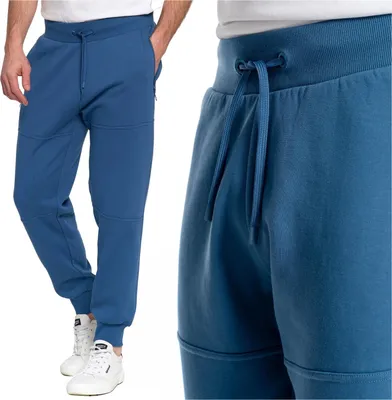 Productafbeelding van Moraj heren joggingbroek met boorden, met zakken, warm – jeansblauw, maat XXL
