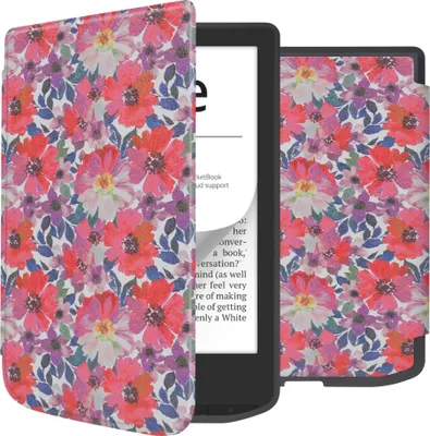 Produktbild von imoshion Design Slim Hard Case Klapphülle Pocketbook Verse / Verse Pro / Verse Pro Color / Vivlio Light / Light HD - Flower Watercolor