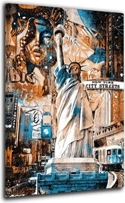 Produktbild von New York City Street USA Leinwandbild Wandbild Deko Kunst XL: 80x120x2cm
