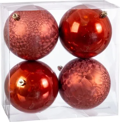 Produktbild von Kunststoff-Kupfer-Weihnachtskugeln 10 x 10 x 10 cm (4 Stück)