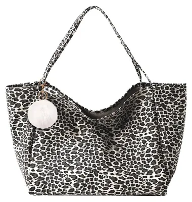 Zdjęcie produktu dla Duża torba na ramię w leopardzi wzór z wewnętrzną przegródką