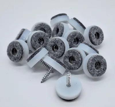Produktbild von 16 Stk Filzgleiter Möbelgleiter Stuhlgleiter weiß mit Schraube Ø 20 mm