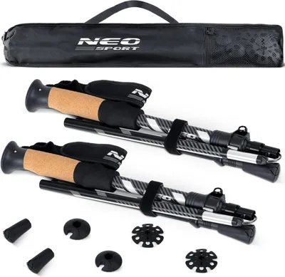 Produktbild von Neo-Sport NS-382 Trekkingstöcke Professional, 85–130 cm, 0,355 kg, 2 Stück, grau