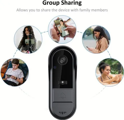 Obrázek produktu pro Bezdrátový videozvonek -Kamera s gongem -Zvonek Obousměrný zvuk Ovládání aplikace Tuya Noční prohlížení 2,4g Pouze WiFi TF -Karta/Cloud -Uložený zvonekrg