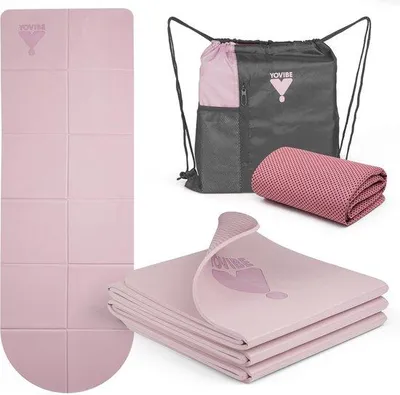 Obrázek produktu pro Yogamata 183 x 60 cm – Protiskluzová, extra silná fitness podložka z TPE s taškou a ručníkem, vhodná pro jógu, pilates a domácí cvičení