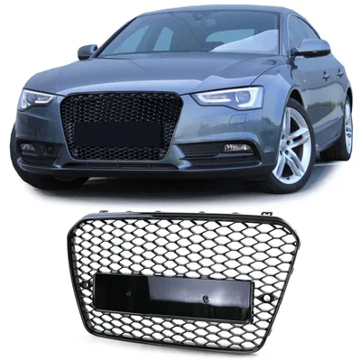 Image de Grille avant et grille de radiateur noirs pour Audi A5 8T, modèles de 2011 à 2017