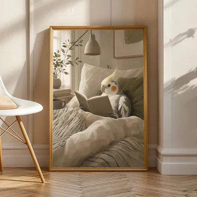 Obrázok produktu pre Plagát Decords s motívom papagája andulky v štýle guaše, rozmer 42 x 59 cm