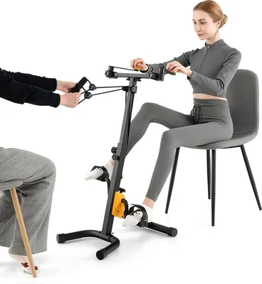 Obrázok produktu pre COSTWAY Trenažér rúk a nôh s pedálmi, cvičebný bicykel Mini Stepper fitness bike, 9 nastaviteľných krokov a 53 x 43 x 73-102 cm, ideálny pre seniorov
