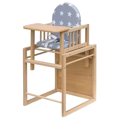 Produktbild von Kombihochstuhl | Leicht Umbaubar kinder Stuhl Tisch | Hochstuhl Holz | Ideal als Esstisch Stuhl | Holzhochstuhl | Portabel und Schnell Zusammenbaubar Baby Hochstuhl Tisch
