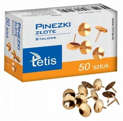 Produktbild von Tetis Goldene Büro-Pinnadeln 50 Stück für Korktafel