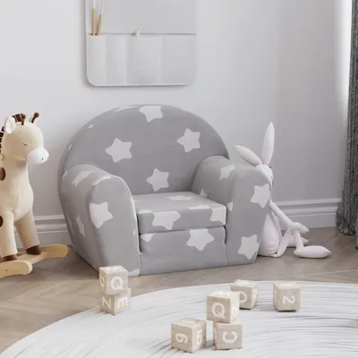 Produktbild von "2026 Promotion" Schlafsofa für Kinder Hellgrau Sterne Weich Plüsch - Kindersofas CC21673