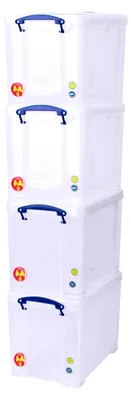 Produktbild von Transparente Kunststoff-Aufbewahrungsboxen, 19 l, 4 Stück